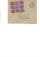 LETTRE AFFRANCHIE N° 78 PREO MERCURE -BLOC DE 9 - OBLITEREE PLOERMEL-MORBIHAN -1943 -AU DOS PUB FOURRURES BOREAL - 1893-1947