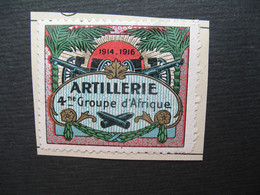 Vignette Militaire Delandre Guerre De 1914 France Sur Fragment :  4 ème Groupe D'Afrique Artillerie - Vignette Militari