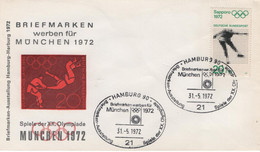 Germany Deutschland 1972 FDC Wresling, Olympischen Spiele Olympic Games, Briemarken Ausstellung Hamburg, Munchen - 1971-1980