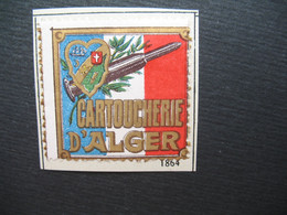 Vignette Militaire Delandre Guerre De 1914 France Sur Fragment :  Services Divers Cartoucherie D'Alger - Vignette Militari