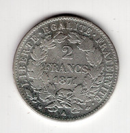 16 - FRANCE - 2 Francs 1871 A - Type CERES * Argent * - 2 Francs
