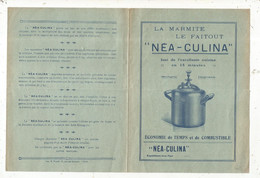 Publicité 4 Pages , NEA-CULINA , La Marmite ,le Faitout, 2 Scans , Frais Fr 1.75 E - Reclame