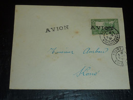 LETTRE DE NOUVELLE CALEDONIE ET DEPENDANCES N°147 SURCHARGE " AVION " 1931 De NOUMEA à KONE - ENVELOPPE (DOC-F) - Briefe U. Dokumente