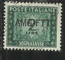 TRIESTE A 1949 1954 AMG-FTT SOPRASTAMPATO D'ITALIA ITALY OVERPRINTED SEGNATASSE TAXES TASSE LIRE 2 USATO USED - Impuestos