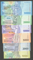 FIRST PREFIX AAA Set Indonesia 50000 20000 10000 5000 2000 1000 Rupiah 2022 UNC - Indonésie