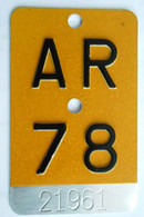 Velonummer Mofanummer Appenzell Ausserrhoden AR 78 - Placas De Matriculación