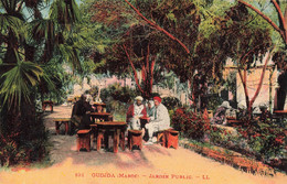 CPA Oudjda - Jardin Public - LL - Maroc - Animé Et Colorisé - Autres & Non Classés