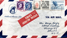 CANADA TO USA USED COVER 1957, VIGNETTE “SPECIAL DELIVERY EXPRESS” 1955 PRINT “HOLLAND-AMERICA LINE” HALIFEX RED CANCEL. - Posta Aerea: Espressi