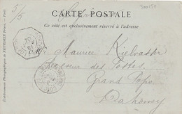 30015# BLANC CARTE PETIT TRIANON Obl VERSAILLES 1904 Pour GRAND POPO Vi BORDEAUX A LOANGO Puis COTONOU DAHOMEY - Lettres & Documents