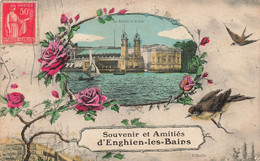 CPA Souvenir Et Amitiés D'enghien Les Bains - Oiseaux Et Vue Du Casino Et Le Lac - Gruss Aus.../ Grüsse Aus...