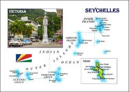 Seychelles Country Map New Postcard * Carte Geographique * Landkarte - Seychelles