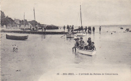 29 . BEG MEIL. CPA. RARETE. L'ARRIVEE DU BATEAU DE CONCARNEAU. ANIMATION. ENFANTS - Beg Meil