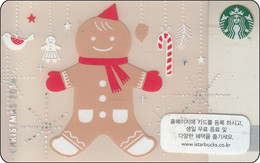 S- Korea Starbucks Card  Christmas Teddy - 2016-6129 - Gift Cards