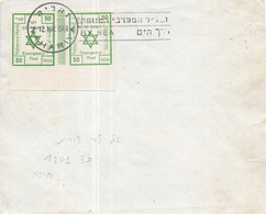 Israël  1948-1959 Brief Met Paar 50 Mils Groen Emergency Post Nahariya-Haifa 12-May 1948 (8861) - Cartas