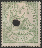 Spain 1874 Sc 208 Espana Ed 150T Used Telegraph Punch Cancel - Used Stamps