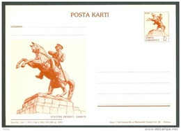 1981 TURKEY ATATURK STATUE (SAMSUN) POSTCARD - Enteros Postales