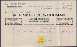 NEW ZEALAND MOTOR ENGINEERS RECEIPT 2d KGV SURFACE PRINTED DATED 1929 - Cartas & Documentos