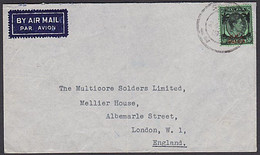 STRAITS SETTLEMENTS - ENGLAND BMA MALAYA KGVI 50c AIRMAIL RATE COVER - Malaya (British Military Administration)