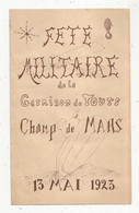 Programme,1923,militaria ,FETE MILITAIRE De La GARNISON DE TOURS, 3 Scans,  Frais Fr 1.75 E - Programmes