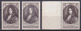 FR7158 - FRANCE – 1949 – JEAN RACINE - VARIETIES - Y&T # 848(x3) MNH - Unused Stamps