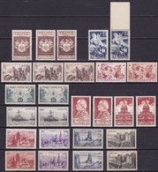 FR7130 - FRANCE – 1944-46 – VARIOUS VARIETIES - Y&T # 668→752 MNH 13 € - Unused Stamps