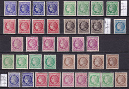 FR7113 - FRANCE – 1945-47 – TYPE CERES – VARIETIES - Y&T # 674/681 MNH - Unused Stamps