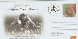 ROMANIA  2022 - GOLD SPORTSMEN - ATHLETICS -ANISOARA CUSMIR  4 World Records In The Long Jump Cover Stationery - Atletica