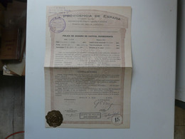 VIEUX PAPIERS - POLZA DE SEGURO DE CAPITAL DECRECIENTE - MADRID 1934 - Spanje
