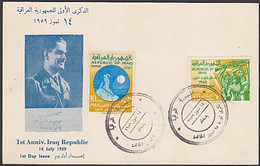 Iraq 1959 14th July 1st Anniversary Abdul K. Qasim First Day Card - Irak
