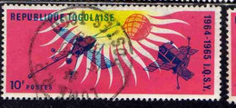 TOGO REPUBLIQUE TOGOLAISE 1964 SPACE ESPACE SATELLITES 10fr OBLITERE' USED USATO - Togo (1960-...)