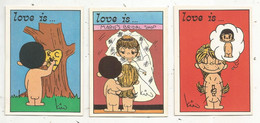 Figurine PANINI, Los Angeles Times 1975, LOVE IS....., Illustrateur : Kim , N° 14/15/16 , LOT DE 3 CARTES - Autres & Non Classés