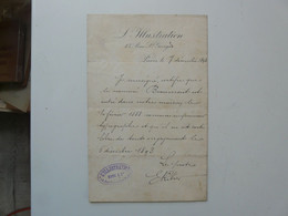 VIEUX PAPIERS - CERTIFICAT DE TRAVAIL : L'ILLUSTRATION 1893 - Documents Historiques
