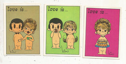 Figurine PANINI, Los Angeles Times 1975, LOVE IS....., Illustrateur : Kim , N° 22/25/30 , LOT DE 3 CARTES - Otros & Sin Clasificación