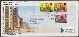 SINGAPORE - NEW ZEALAND 1967 HOUSING CONGRESS REGISTERED FDC - Singapore (1959-...)