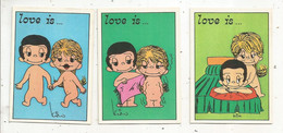 Figurine PANINI, Los Angeles Times 1975, LOVE IS....., Illustrateur : Kim , N° 35/36/39 , LOT DE 3 CARTES - Sonstige & Ohne Zuordnung