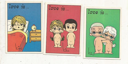 Figurine PANINI, Los Angeles Times 1975, LOVE IS....., Illustrateur : Kim , N° 42/44/45 , LOT DE 3 CARTES - Autres & Non Classés