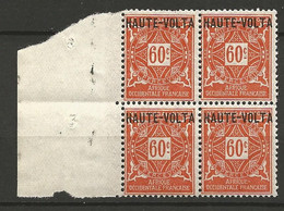 HAUTE-VOLTA TAXE  N° 7 Bloc De 4  NEUF** LUXE SANS CHARNIERE  / MNH - Segnatasse