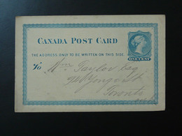 Entier Postal Stationery Card Montreal Canada 1881 - Briefe U. Dokumente