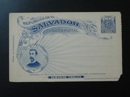 Entier Postal Stationery Card El Salvador 1897 - El Salvador
