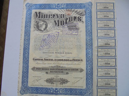 Minerva Motors - Berchem-Anvers - Capital 34 000 000 - 1924 - Automobilismo