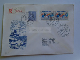 D179710    Suomi Finland Registered Cover - Cancel LAHTI 1971 - Salpausselkä    Sent To Hungary - Covers & Documents