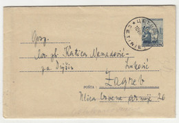 Yugoslavia FNR Postal Stationery Letter Cover Posted 1949 Cetinje To Zagreb B221001 - Montenegro