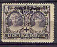 Tanger. 1926, Cruz Roja 15 Cts. C/fijasellos - Marruecos Español