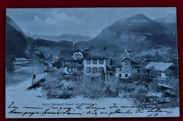 AK 1908  Hotel Bahnhof Giswil Mit Wetterhorn - Giswil