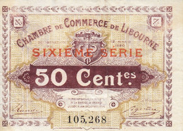 BON - BILLET - MONNAIE - 50 CENTIMES CHAMBRE DE COMMERCE 1920 - DE LIBOURNE GIRONDE 33000  - N° 105268 - Chambre De Commerce