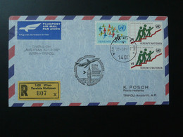 Lettre Vol Flight Cover Flugpost Wien Vereinte Nationen --> Tripoli 1981 - Storia Postale