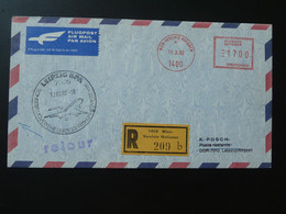 Lettre Vol Flight Cover Flugpost Wien Vereinte Nationen --> Leipziger Messe EMA Slogan Meter 1982 - Cartas & Documentos