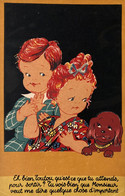 Cpa Illustrateur - Enfants Chien Dog Kids - 1900-1949