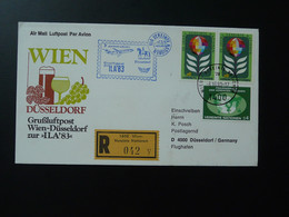 Lettre Vol Registered Flight Cover Flugpost Wien Vereinte Nationen --> Dusseldorf ILA 1983 - Briefe U. Dokumente