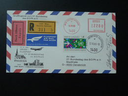 Lettre Vol Registered Flight Cover Flugpost Wien Vereinte Nationen --> Osnabruck 1983 - Storia Postale